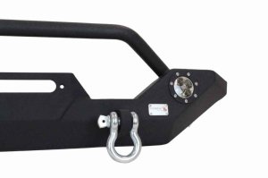 Jeep Wrangler TJ Front Bumper - Fishbone Offroad - Heavy Duty Winch with LED's - Black Textured Powdercoat - `97-`06
